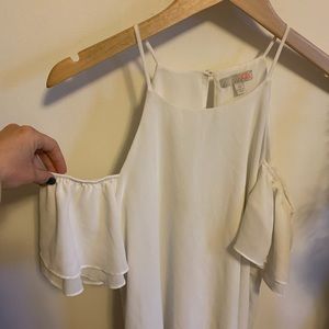 Sheer Off Shoulder Shirt with Straps